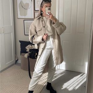 H&M Long Shirt Jacket XS